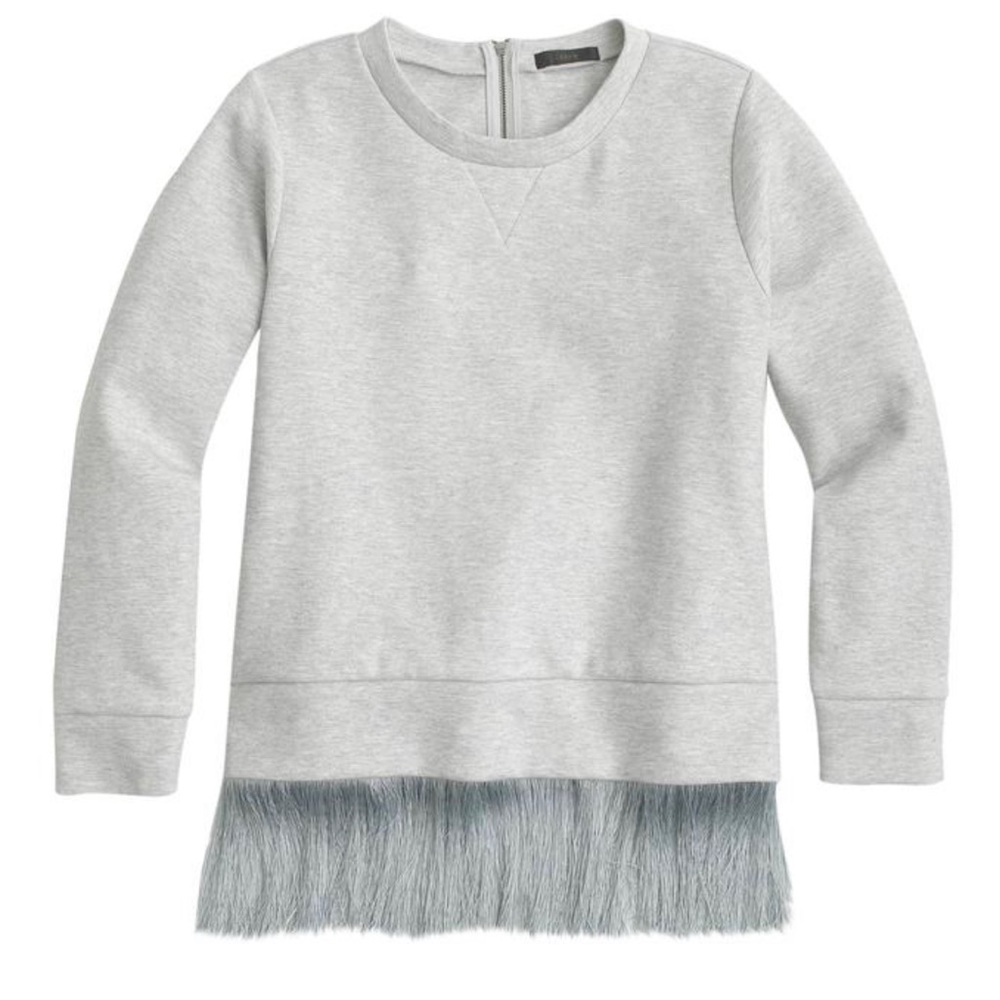 J crew fringe hem sweatshirt
